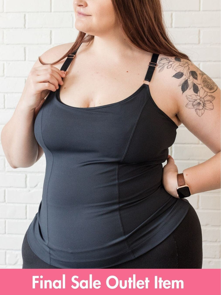 Black Amelia Tank - 2nd quality (Final Sale) Tank top cami Davin & Adley 1X-Busty 