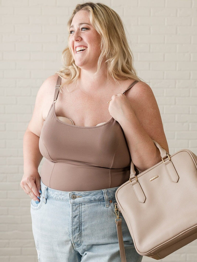 BUSTY Amelia Pumping & Nursing Compression Tank - Full Length Tank top cami DAVIN&ADLEY 