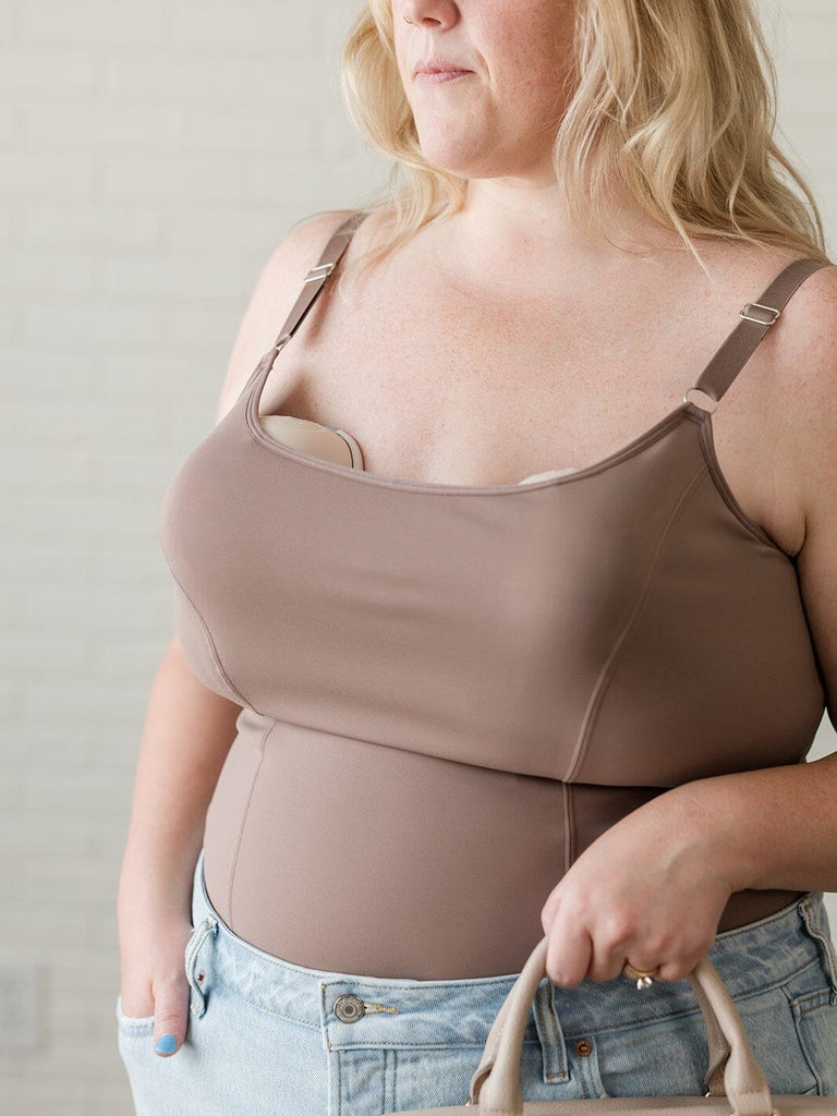 BUSTY Amelia Pumping & Nursing Compression Tank - Full Length Tank top cami DAVIN&ADLEY 