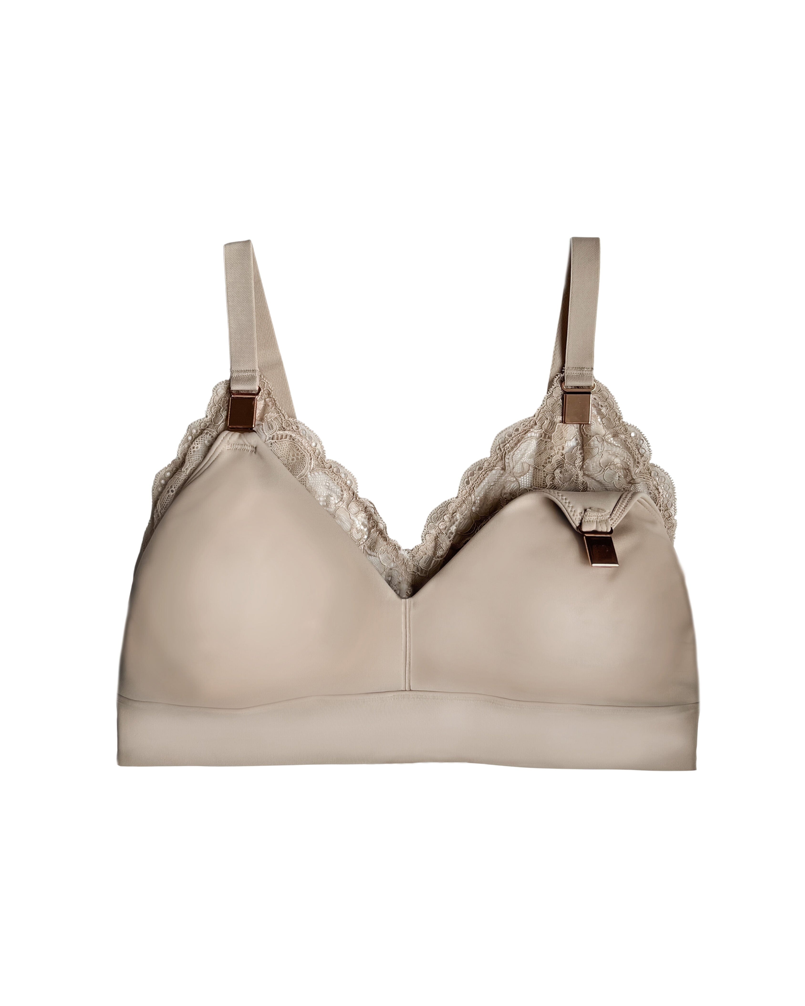 Ella Maternity & Nursing Lace Bralette for busty moms - magnetic clips ...