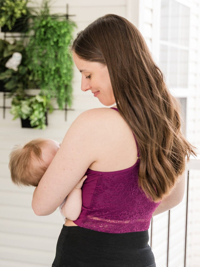[LACE BACK] Amelia Pumping & Nursing Crop Cami - HOLIDAY BRA DAVIN&ADLEY 