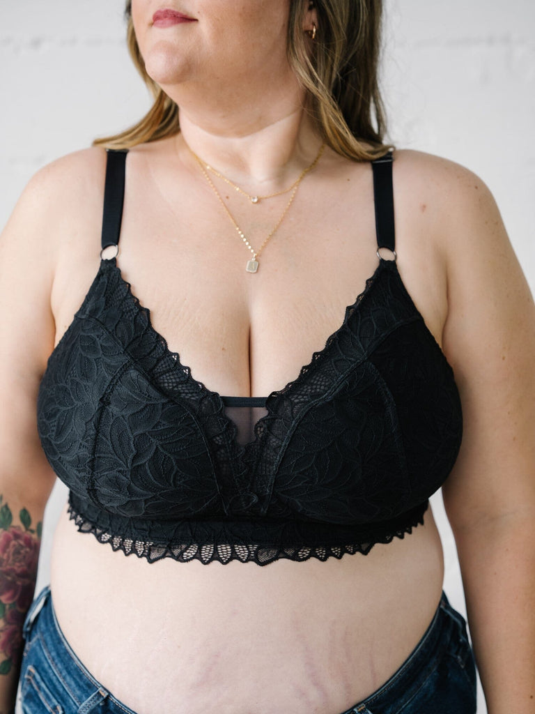Riley Pumping & Nursing Lace Bralette BRA DAVIN&ADLEY XL BLACK 