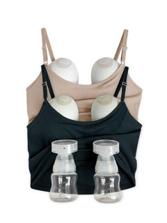 [SOLID BACK] Amelia Cami - 2 Pack Black/Sand BRA Davin & Adley 