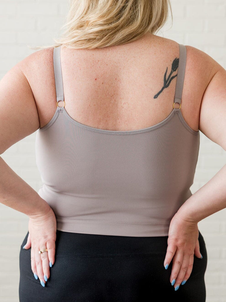 [SOLID BACK] Amelia Pumping & Nursing Crop Cami - 2 Pack Navy and Stone Lingerie Davin & Adley 