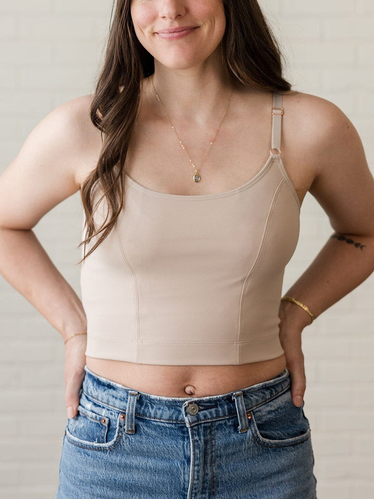 [SOLID BACK] Amelia Pumping & Nursing Crop Cami BRA DAVIN&ADLEY 