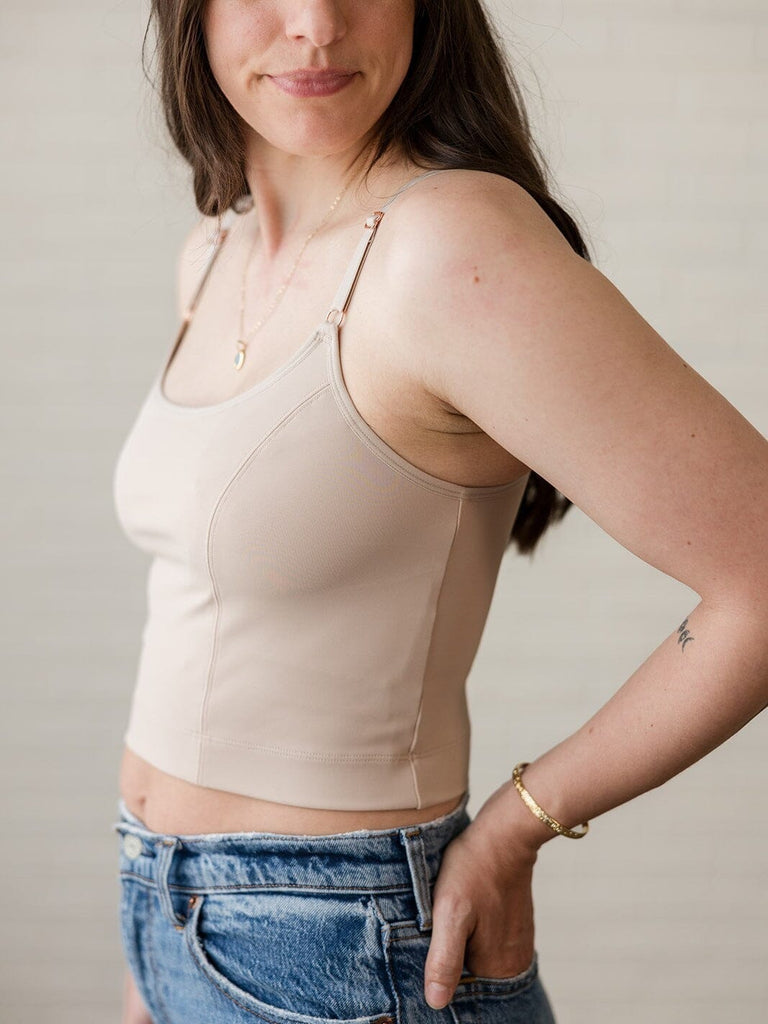 [SOLID BACK] Amelia Pumping & Nursing Crop Cami BRA DAVIN&ADLEY 