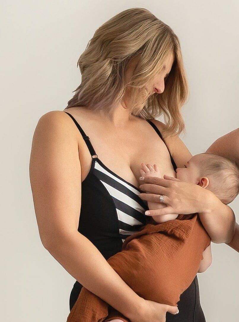 Pumping/Nursing Swimwear| Printed Breastfeeding Swimsuit Tops on