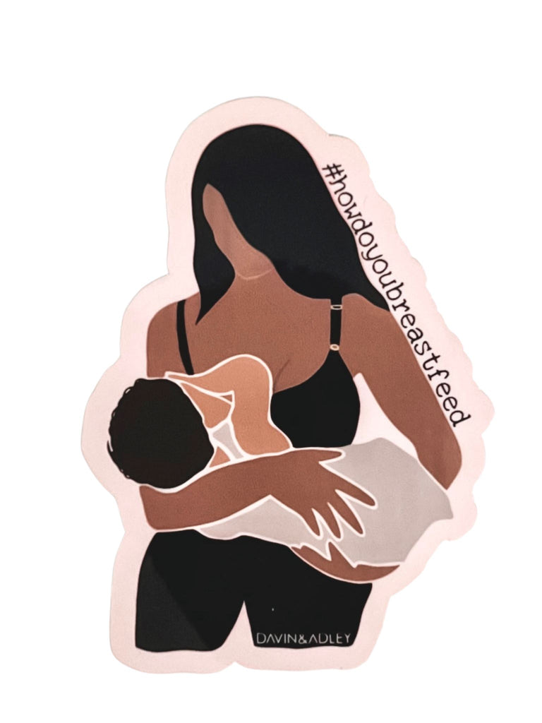 Breastfeeding Stickers Davin & Adley Nursing- Dark Skintone 